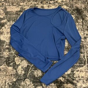 Women’s Cutout Long-Sleeve Top in Royal Blue